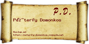 Péterfy Domonkos névjegykártya